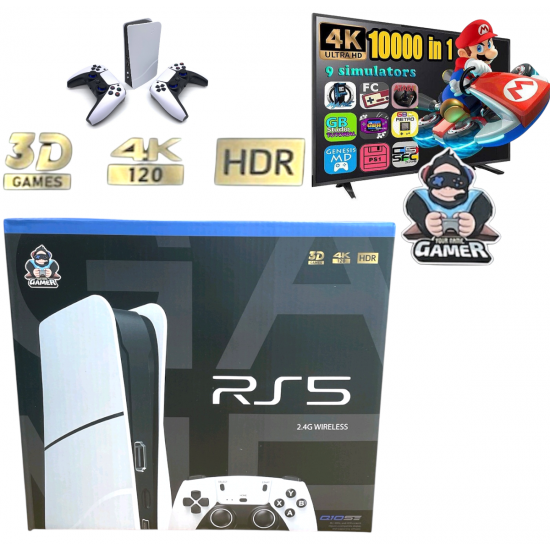 Конзола с Игри Стик за Видеоигра Q10SE 4K 64G 46000 + RETRO GAMES Безжични Контролера Джойстика Игри