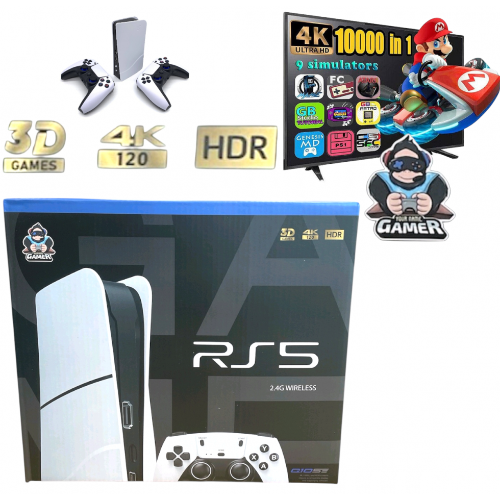 Конзола с Игри Стик за Видеоигра Q10SE 4K 64G 46000 + RETRO GAMES Безжични Контролера Джойстика Игри