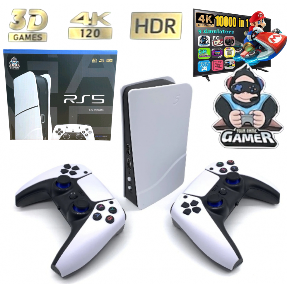 Конзола с Игри Стик за Видеоигра Q10SE 4K 64G 46000 + RETRO GAMES Безжични Контролера Джойстика Игри