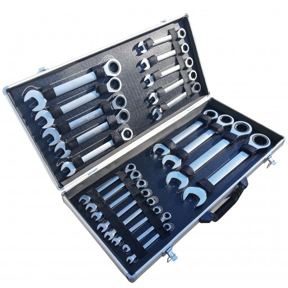 Звездогаечни Ключове Прави Тресчотни 6-32мм Тресчотка Комплект 22 части в метален куфар KRAFTROYAL Звездогаечни Ключове Прави Тресчотни 6-32мм Тресчотка Комплект 22 части в метален куфар KRAFTROYAL
