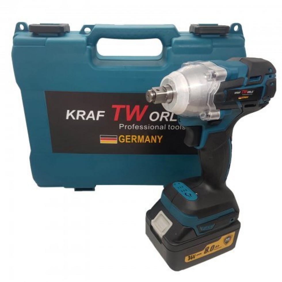Безчетков Комбиниран Акумулаторен Ударен Гайковерт-Винтоверт KraftWorld 36V 8Ah 850 N/m Безчетков Комбиниран Акумулаторен Ударен Гайковерт-Винтоверт KraftWorld 36V 8Ah 850 N/m