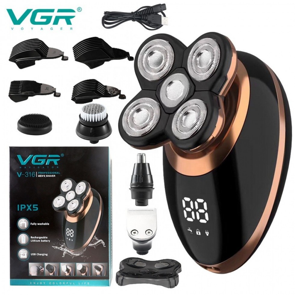 Самобръсначка Шейвър Безжична VGR V-316 5в1 Шейвър Тример Машинка за Подстригване