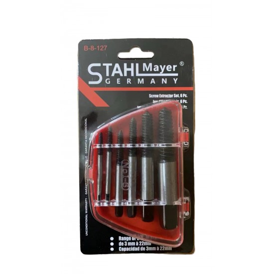 Екстрактори за Развиване на Скъсани Повредени болтове винтове STAHLMAYER M3-M22 6ч. Екстрактори за Развиване на Скъсани Повредени болтове винтове STAHLMAYER M3-M22 6ч.