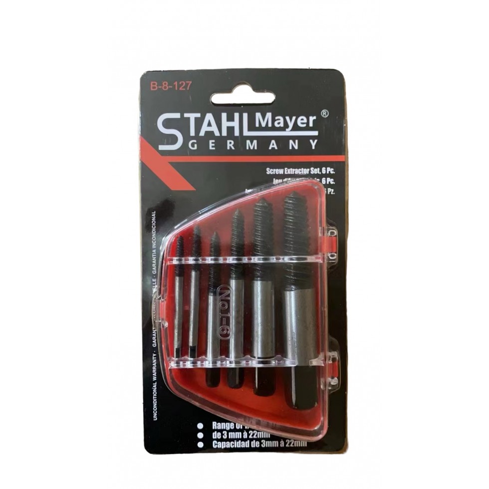 Екстрактори за Развиване на Скъсани Повредени болтове винтове STAHLMAYER M3-M22 6ч. Екстрактори за Развиване на Скъсани Повредени болтове винтове STAHLMAYER M3-M22 6ч.