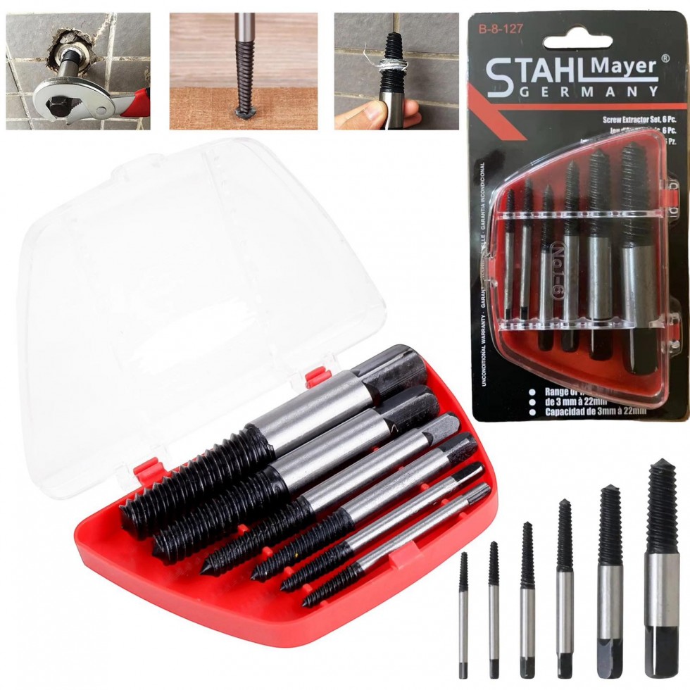 Екстрактори за Развиване на Скъсани Повредени болтове винтове STAHLMAYER M3-M22 6ч. Екстрактори за Развиване на Скъсани Повредени болтове винтове STAHLMAYER M3-M22 6ч.