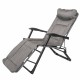 Усилен Шезлонг Походно Легло Сив и Черен до 200кг Усилен Шезлонг Походно Легло Сив и Черен до 200кг