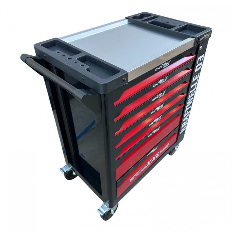 Немски Професионален Шкаф с Инструменти KRAFTWELLE XXL-03 7 Чекмеджета 6 Пълни Немски Професионален Шкаф с Инструменти KRAFTWELLE XXL-03 7 Чекмеджета 6 Пълни