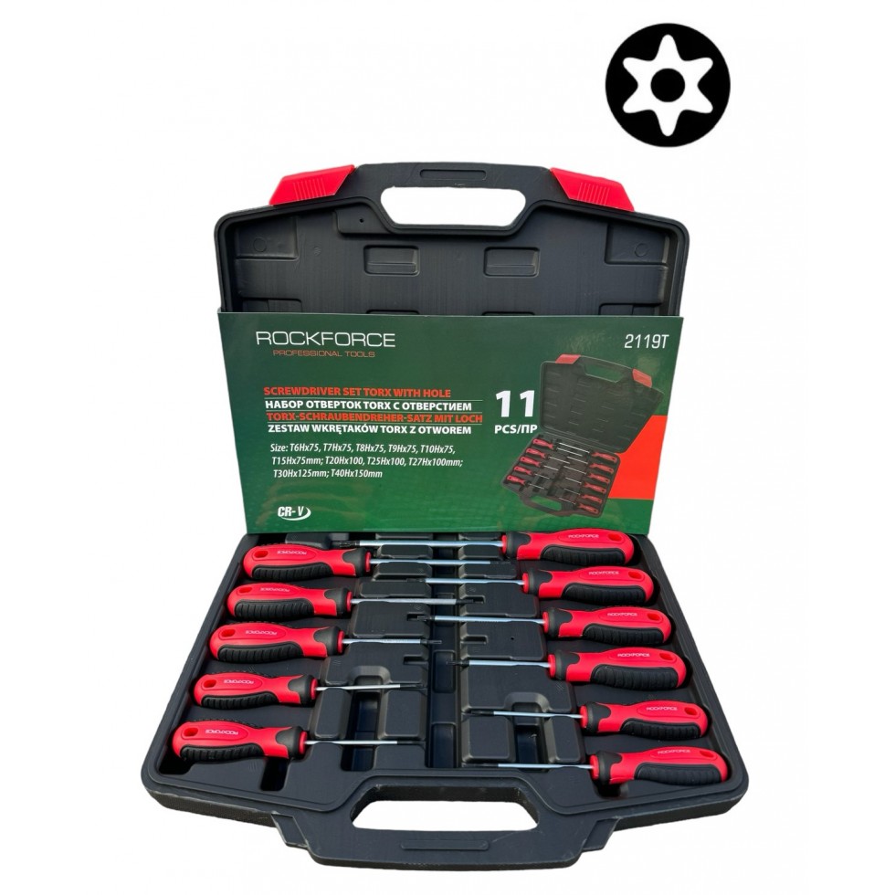 Отвертки ТОРКС Комплект 11 части ROCKFORCE Отвертки ТОРКС Комплект 11 части ROCKFORCE