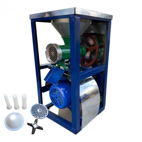 Електромотор с Месомелачка Чугунена Румънска №32 1.5кв 1500об. и метална фуния + плот