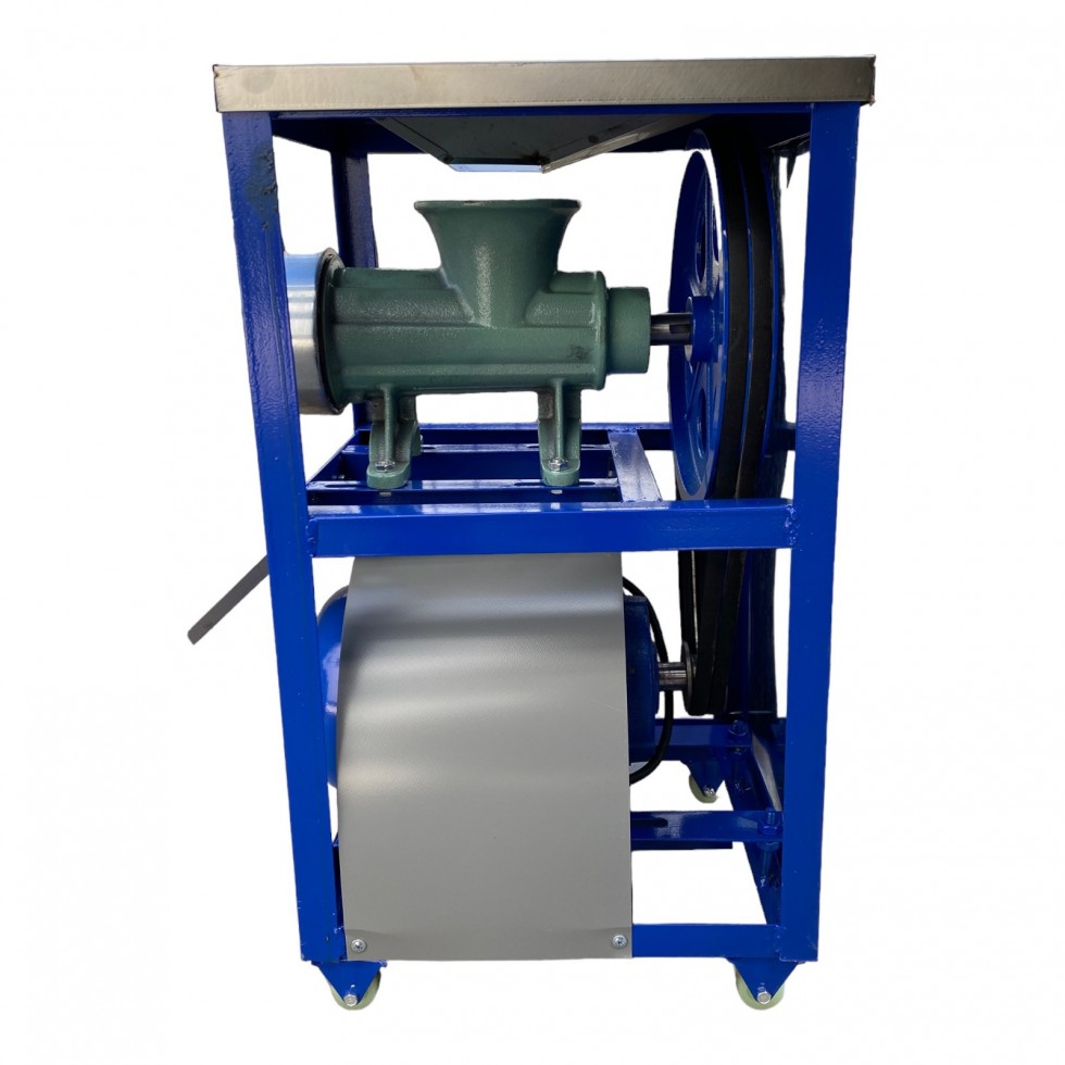 Професионална Чугунена Месомелачка Румънска №32 с Електромотор 1.5кв с двоен ремък плот от неръждавейка