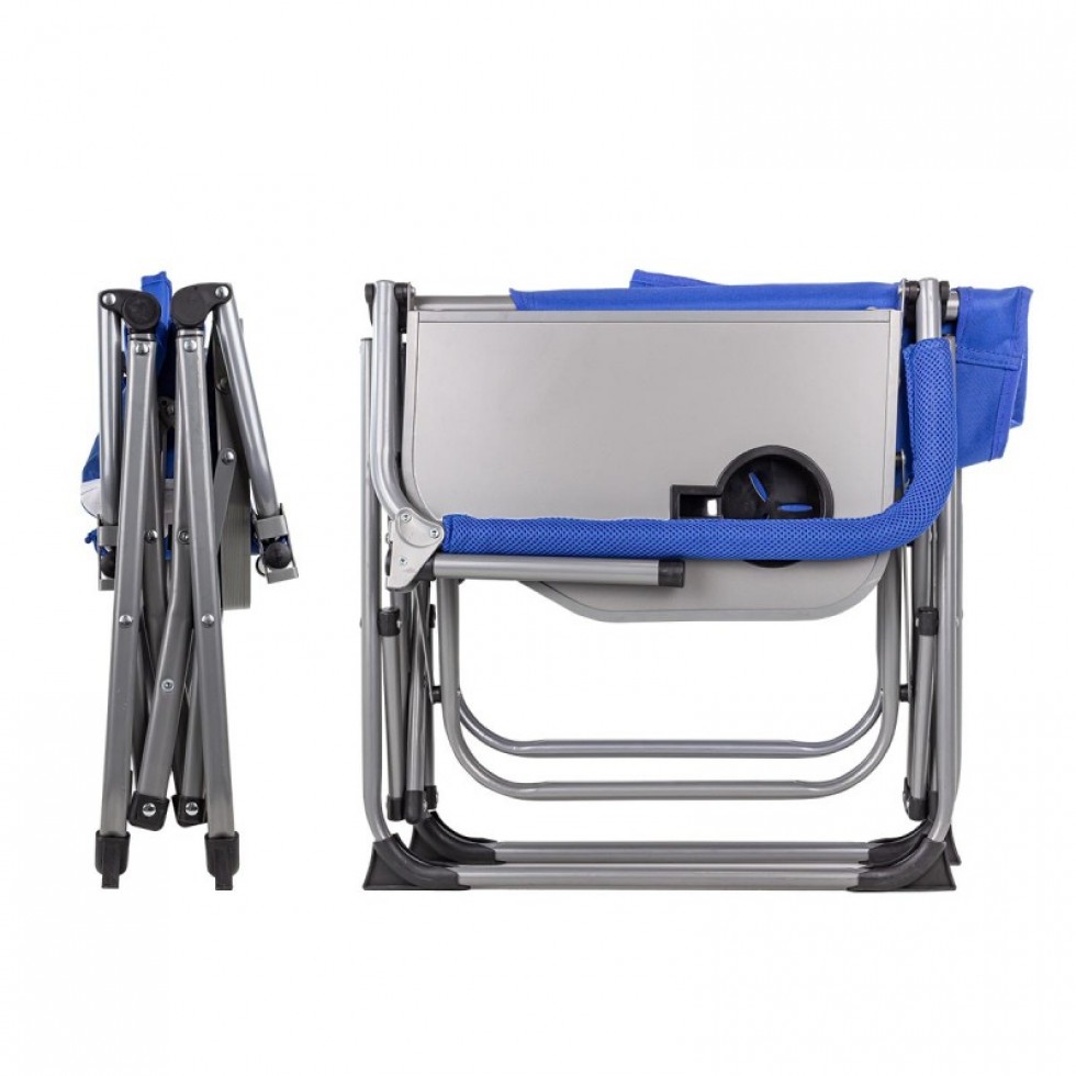 Сгъваем Стол за Къмпинг Риболов Метална Конструкция, с поставка за чаша 46x50x 93см син Рибарски Сгъваем Стол за Къмпинг Риболов Метална Конструкция, с поставка за чаша 46x50x 93см син Рибарски