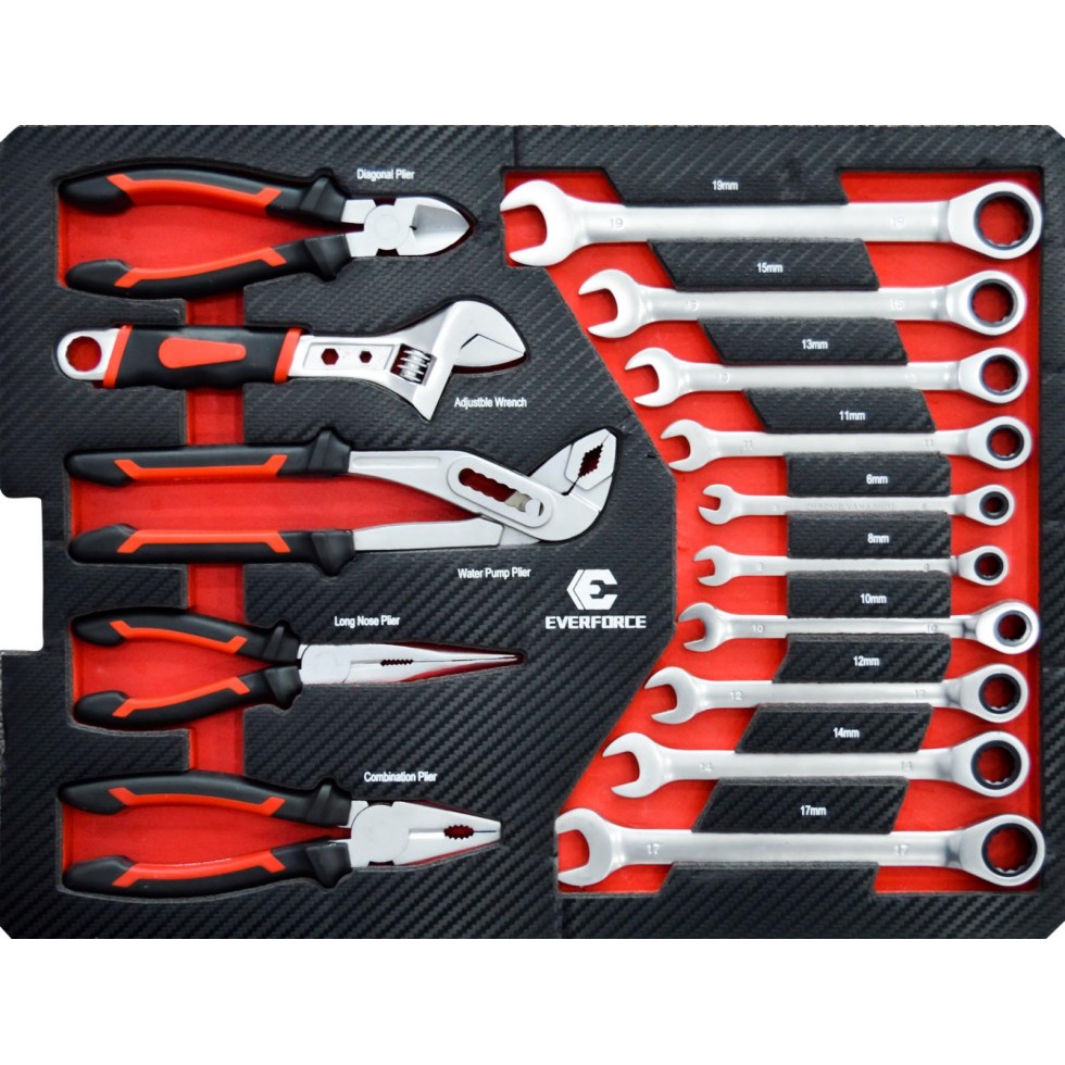 Професионална Количка с Инструменти 238 части Куфар EVERFORCE