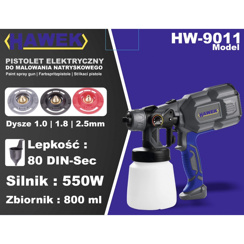 Пистолет Електрически за Боядисване HAWEK HW-9011 Пистолет Електрически за Боядисване HAWEK HW-9011
