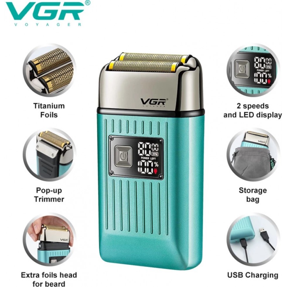 Безжична Самобръсначка Шейвър за Коса и Брада SHAVER VGR V-357 Безжична Самобръсначка Шейвър за Коса и Брада SHAVER VGR V-357
