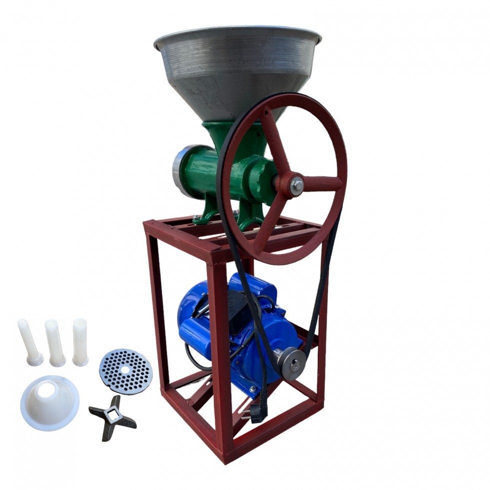 Месомелачка Чугун Румънска №32 с Електромотор 1.5kW 1500об. и Метална фуния Месомелачка Чугун Румънска №32 с Електромотор 1.5kW 1500об. и Метална фуния