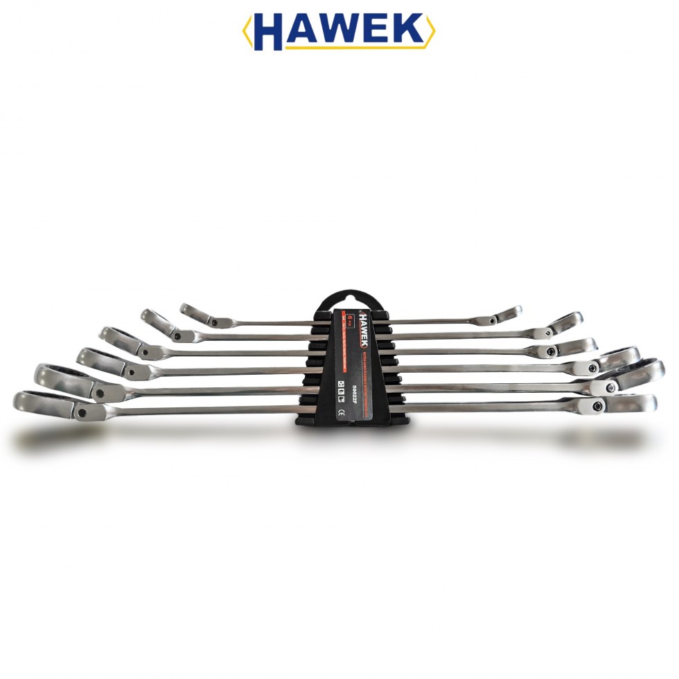 Удължени Подвижни Ключове Звезди с тресчотка Прави Дълги Чупещи 8-19мм Полски HAWEK Удължени Подвижни Ключове Звезди с тресчотка Прави Дълги Чупещи 8-19мм Полски HAWEK