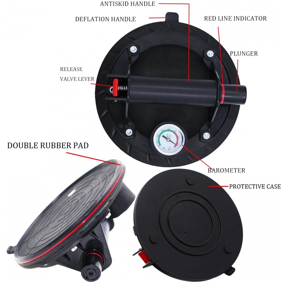 Вендуза с Манометър Вакуумна Помпа Ø200мм HAWEK HW-9016 Вакум Вендуза с Манометър Вакуумна Помпа Ø200мм HAWEK HW-9016 Вакум