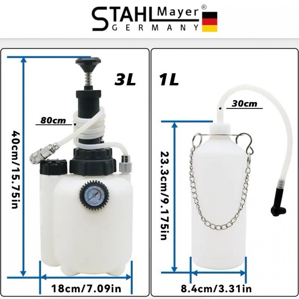 Пневматична Система за Смяна на Спирачна Течност 3+1 литра STAHLMAYER Пневматична Система за Смяна на Спирачна Течност 3+1 литра STAHLMAYER