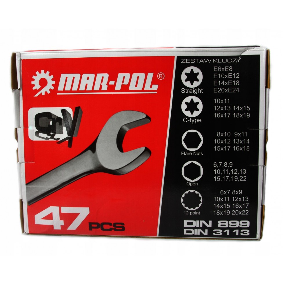 Полски Комплект Комбинирани Ключове 47 части MAR-POL Полски Комплект Комбинирани Ключове 47 части MAR-POL