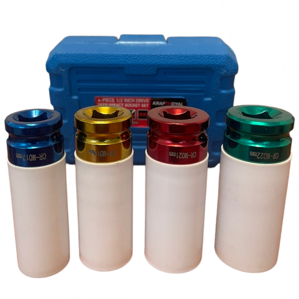 Вложки Ударни 4 части KRAFTROYAL 1/2 17мм 19мм 21мм и 22мм Вложки Ударни 4 части KRAFTROYAL 1/2 17мм 19мм 21мм и 22мм
