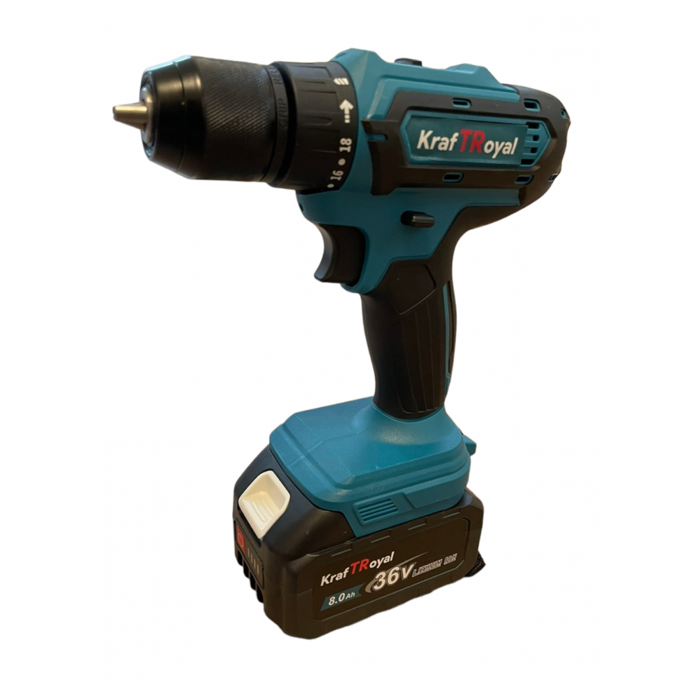 Безчетков Винтоверт 36V 8,0AH / Акумулаторна Ударен Безжична Бормашина KRAFT ROYAL 2 батерии Безчетков Винтоверт 36V 8,0AH / Акумулаторна Ударен Безжична Бормашина KRAFT ROYAL 2 батерии