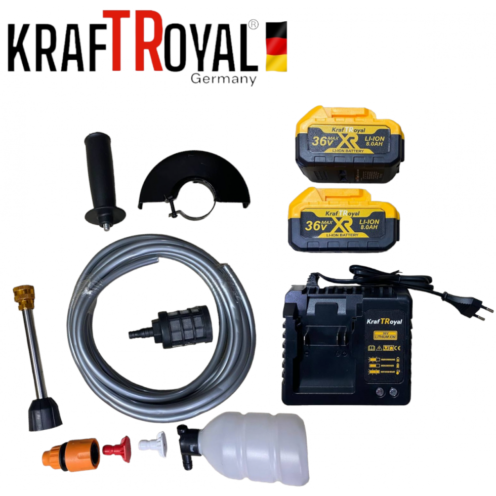 5в1 Мултифункционален Инструмент 5 Приставки Сменяеми KRAFTROYAL 36V Водоструйка Винтоверт Гайковерт-Импакт Перфоратор и Ъглошлайф Акумулаторен 2х Батерии 5в1 Мултифункционален Инструмент 5 Приставки Сменяеми KRAFTROYAL 36V Водоструйка Винтоверт Гайковерт-Импакт Перфоратор и Ъглошлайф Акумулаторен 2х Батерии