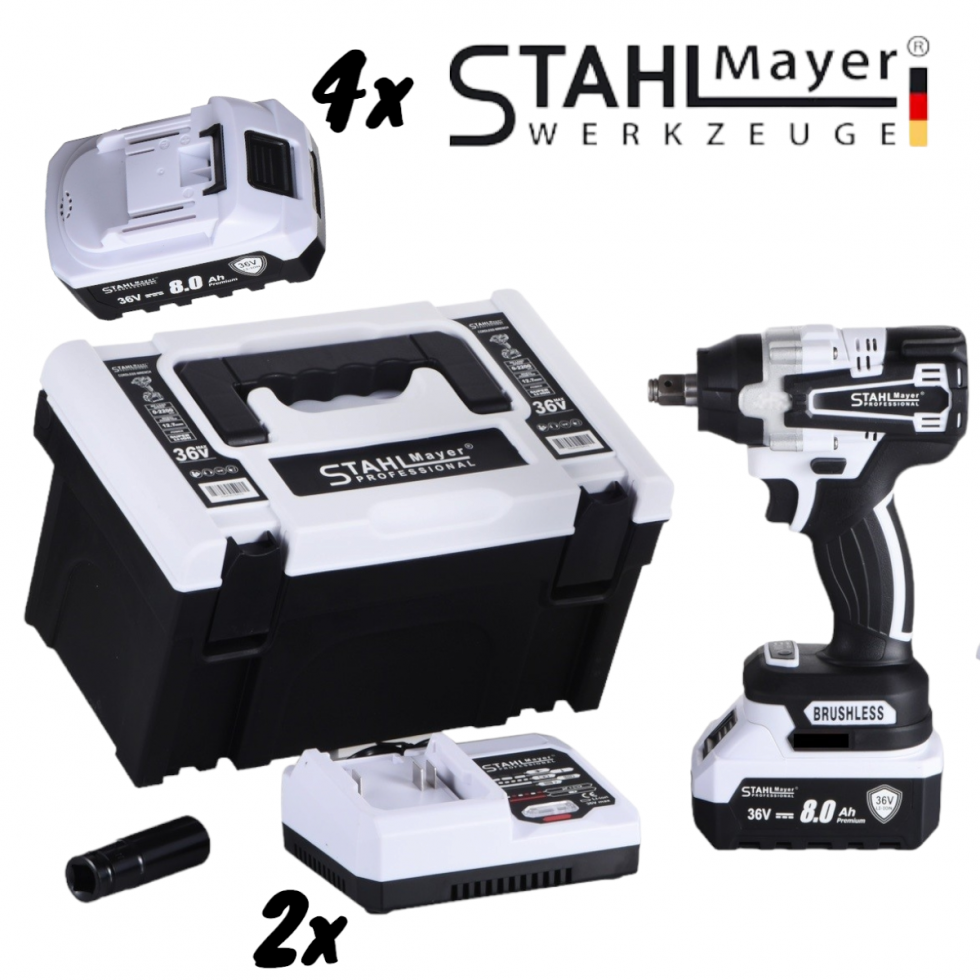 ПРОМО КОМПЛЕКТ Акумулаторен Ъглошлайф 125мм и Безжичен Гайковерт-Винтоверт Безчетков Ударен 36V 8,0AH STAHLMAYER 4x Батерия 2 Зарядно в Куфар Ракета ПРОМО КОМПЛЕКТ Акумулаторен Ъглошлайф 125мм и Безжичен Гайковерт-Винтоверт Безчетков Ударен 36V 8,0AH STAHLMAYER 4x Батерия 2 Зарядно в Куфар Ракета