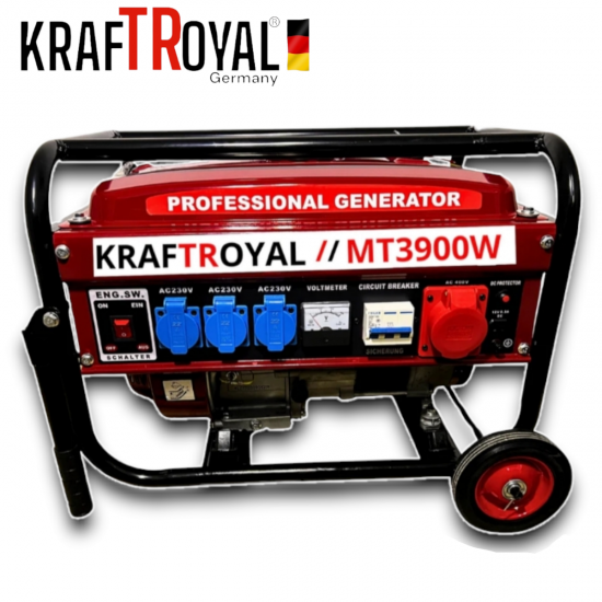 Генератор за Ток 4.5кW KRAFT ROYAL Четиритактов Агрегат Монофазен с Колела