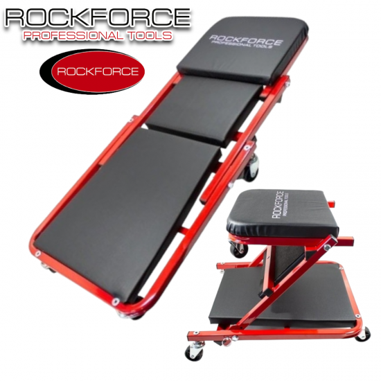 Сгъваема Авто Лежанка ROCKFORCE Работен Стол за Авто Сервиз 2в1