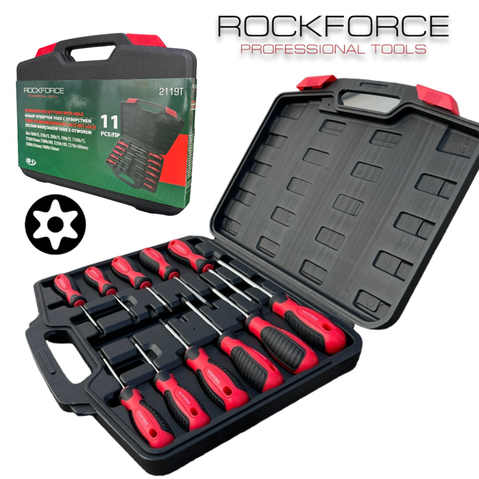 Отвертки ТОРКС Комплект 11 части ROCKFORCE Отвертки ТОРКС Комплект 11 части ROCKFORCE