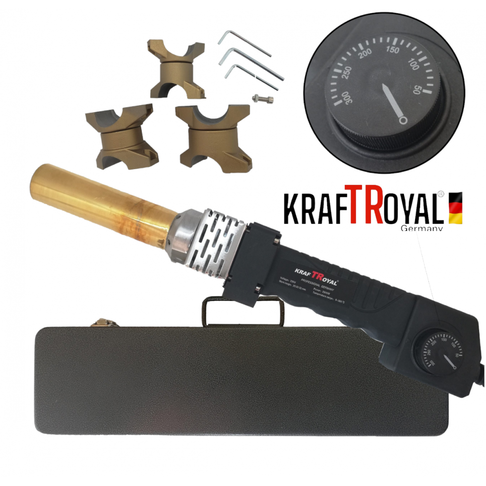 Поялник за Полипропилен 20-32мм 2500W KraftRoyal – лепачка за ппр тръби Поялник за Полипропилен 20-32мм 2500W KraftRoyal – лепачка за ппр тръби