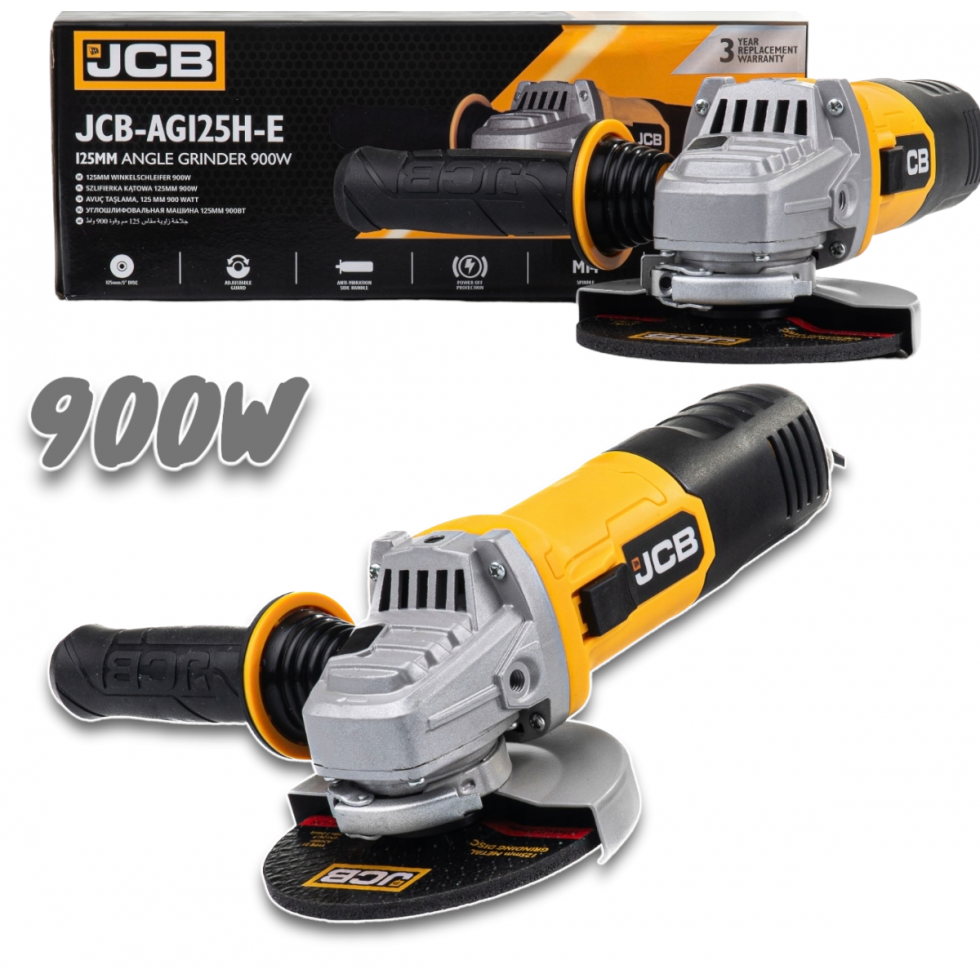 Електрически Ъглошлайф JCB AG125H-E 900W 125мм Електрически Ъглошлайф JCB AG125H-E 900W 125мм