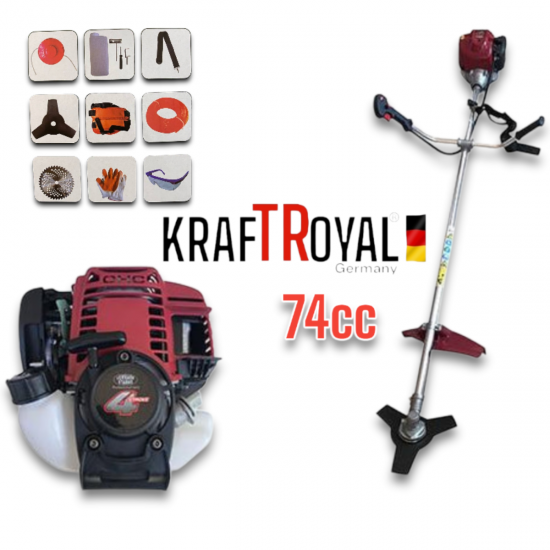 4-Тактов Четиритактов Бензинов Тример KRAFT ROYAL 74cc Кубика Косачка за Трева Храсторез