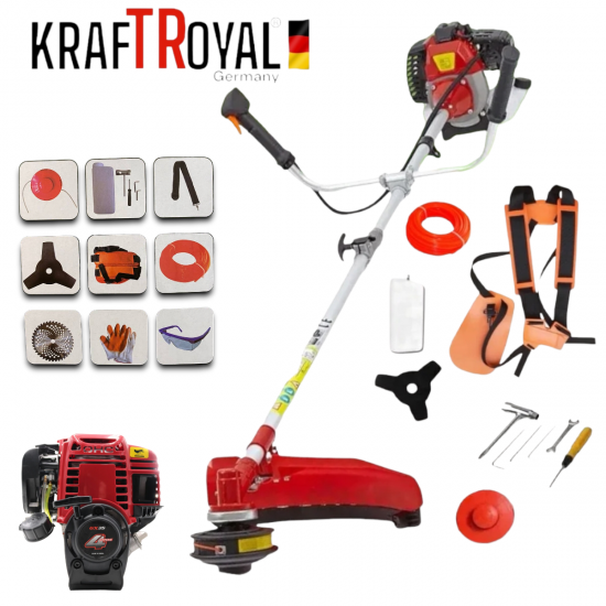 4-Тактов Четиритактов Бензинов Тример KRAFT ROYAL 74cc Кубика Косачка за Трева Храсторез