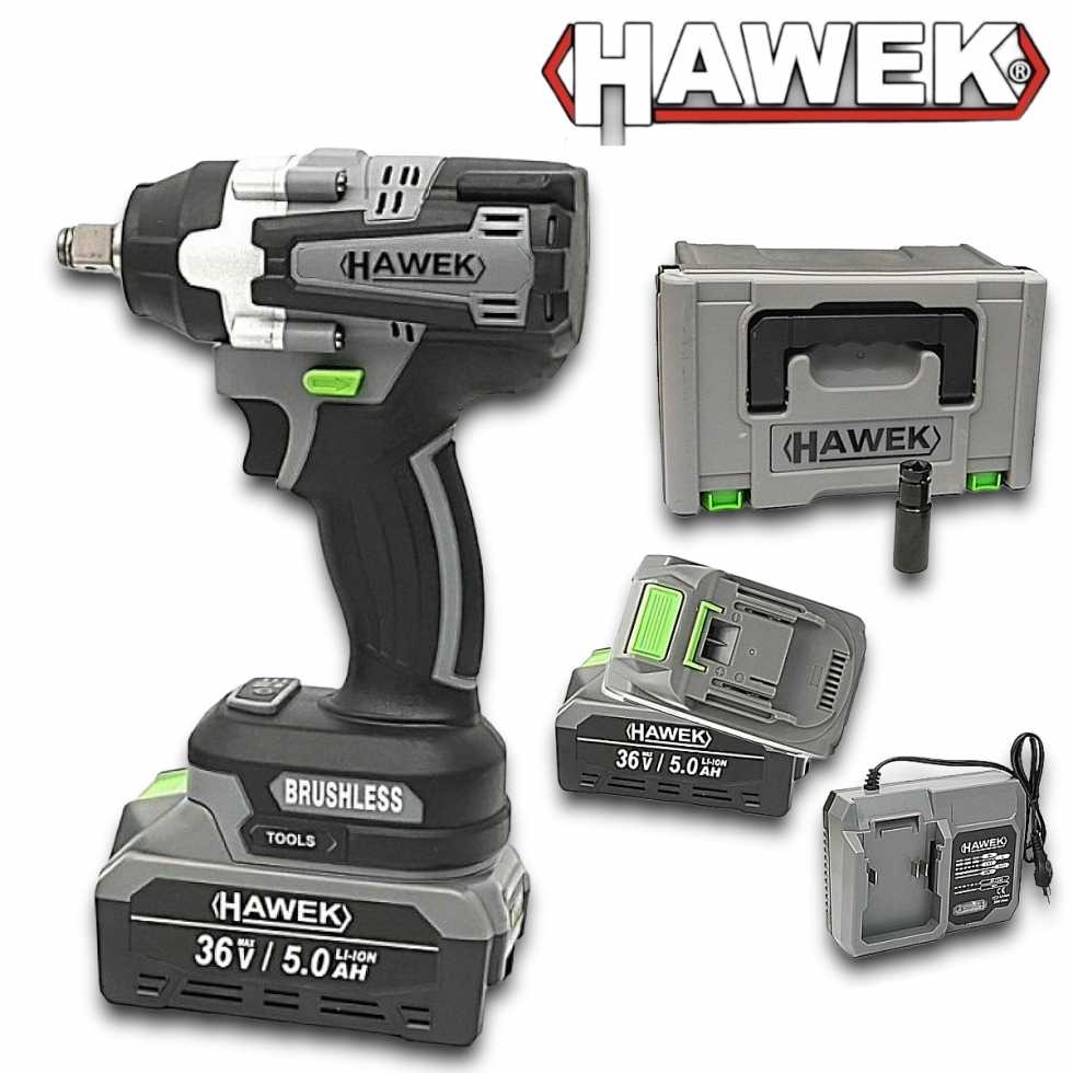 Полски Акумулаторен Гайковерт / Винтоверт Комбиниран HAWEK 36V 5,0AH 2х Батерии + Удължена Вложка Полски Акумулаторен Гайковерт / Винтоверт Комбиниран HAWEK 36V 5,0AH 2х Батерии + Удължена Вложка
