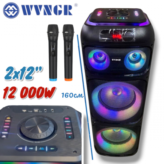 Професионална Тонколона BLUETOOTH 12000W WGT-1222 ( 2x12 Професионална Тонколона BLUETOOTH 12000W WGT-1222 ( 2x12
