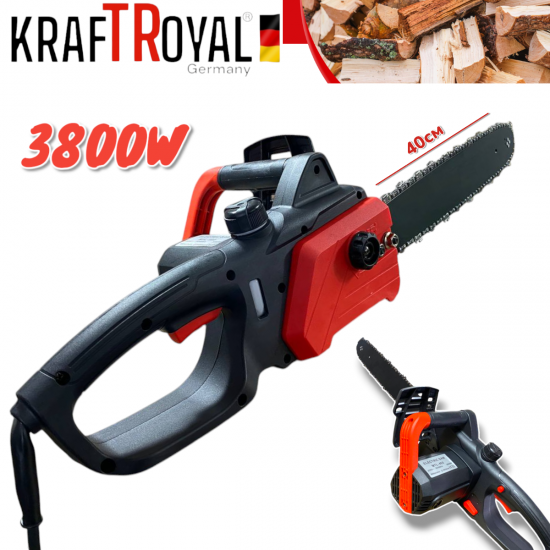 Електрическа Резачка за Дърва KRAFTROYAL 3800W 40см шина