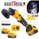 Акумулаторен Винтоверт с Метален Патронник и Акумулаторен Ъглошлайф 125мм Безчетков KRAFTROYAL 36V 8,0AH Шлайф и Бормашина 4 батерии 2 зарядни устройства ПРОМО КОМПЛЕКТ Акумулаторен Винтоверт с Метален Патронник и Акумулаторен Ъглошлайф 125мм Безчетков KRAFTROYAL 36V 8,0AH Шлайф и Бормашина 4 батерии 2 зарядни устройства ПРОМО КОМПЛЕКТ