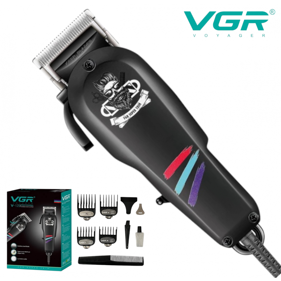 Електрическа Професионална Машинка за Подстригване коса с кабел VGR V- 129 Електрическа Професионална Машинка за Подстригване коса с кабел VGR V- 129