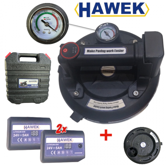 Акумулаторен Вакуум за Повдигане на Плочки Стъкло и други. 24V HAWEK Вакумна Вендуза за стъкла Вакум Помпа Акумулаторна