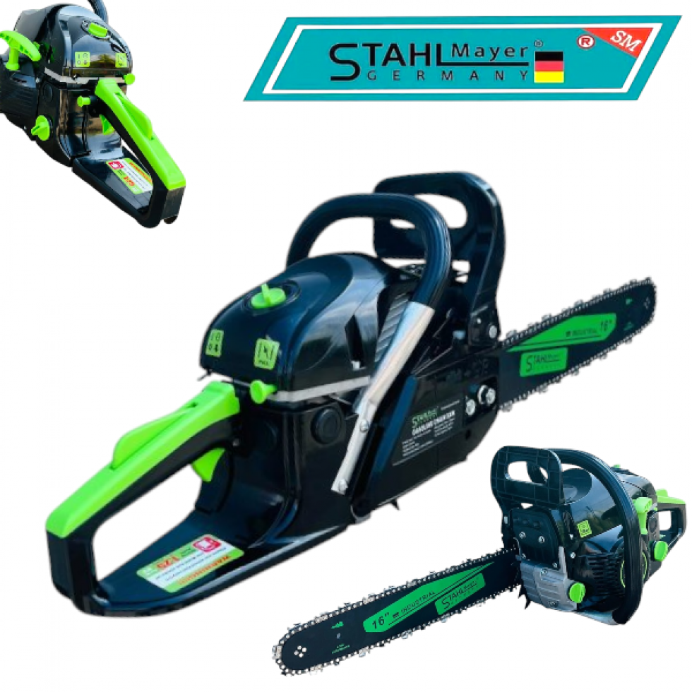 Бензинова Резачка за Дърва STAHLMAYER 68cc кубика Моторен Трион + Точило за Вериги Машина за Заточване на Вериги Бензинова Резачка за Дърва STAHLMAYER 68cc кубика Моторен Трион + Точило за Вериги Машина за Заточване на Вериги
