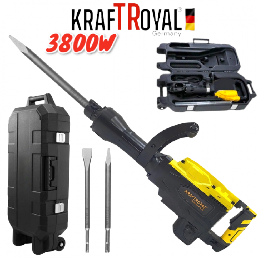 Немски Професионален Къртач 3800W 65J KRAFT ROYAL в куфар с колела Немски Професионален Къртач 3800W 65J KRAFT ROYAL в куфар с колела