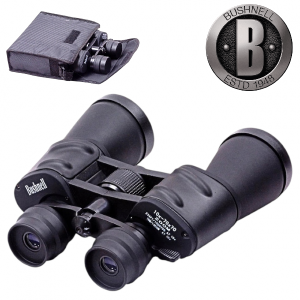 Бинокъл Професионален Bushnell 10-70x70 с активно увеличение и сгъваеми протектори Бинокъл Професионален Bushnell 10-70x70 с активно увеличение и сгъваеми протектори