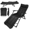 Шезлонг Тип Походно Легло Черен и Сив до 200кг