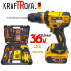 Акумулаторен Безжичен Винтоверт KRAFT ROYAL 36V 8,0AH 2 батерии + 111 части инструменти Акумулаторен Безжичен Винтоверт KRAFT ROYAL 36V 8,0AH 2 батерии + 111 части инструменти