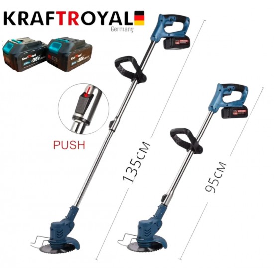Акумулаторен Тример KRAFT ROYAL 36V 8,0AH Градински Храсторез за Трева Безжична Кастрачка Акумулаторен Тример KRAFT ROYAL 36V 8,0AH Градински Храсторез за Трева Безжична Кастрачка