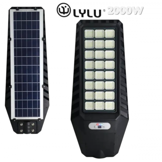 Улична Соларна LED Лампа 2000W LYLU 24 секция прожектор със сензор движение Улична Соларна LED Лампа 2000W LYLU 24 секция прожектор със сензор движение