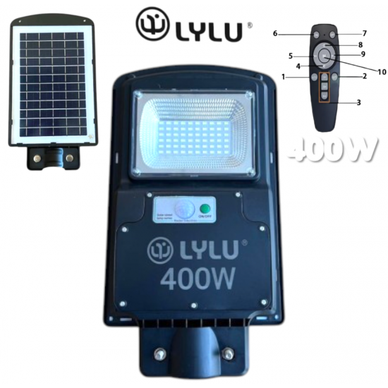 Улична Соларна LED Лампа LYLU Прожектор 400W с дистанционно Улична Соларна LED Лампа LYLU Прожектор 400W с дистанционно