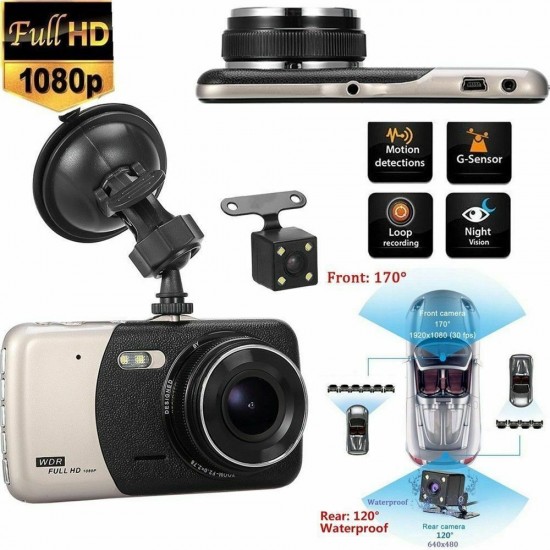 Авто Видеорегистратор + ПОДАРЪК камера за задно виждане WDR Full HD 1080