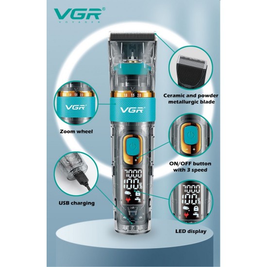 Професионална Машинка за Подстригване VGR V-695 Машина за Коса и Брада Водоустойчив Професионална Машинка за Подстригване VGR V-695 Машина за Коса и Брада Водоустойчив